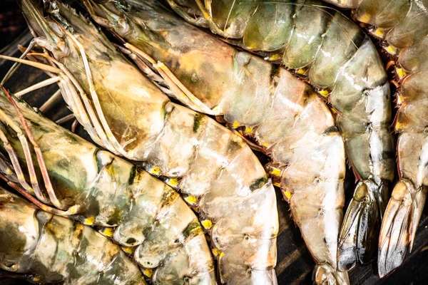 Fresh Uncooked Shrimp Macro Background High Quality Photo — Stockfoto