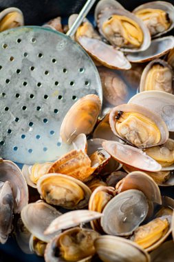 Fresh vongole. Macro background. Texture vongole. High quality photo