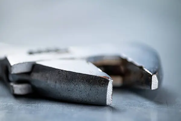 stock image Metal wrench on the table. On a gray background. High quality photo