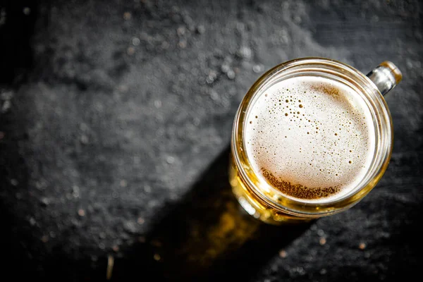 Glass Beer Rustic Background — Stock Photo, Image