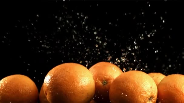 橘子上有水滴 电影是慢动作1000 Fps 优质Fullhd影片 — 图库视频影像
