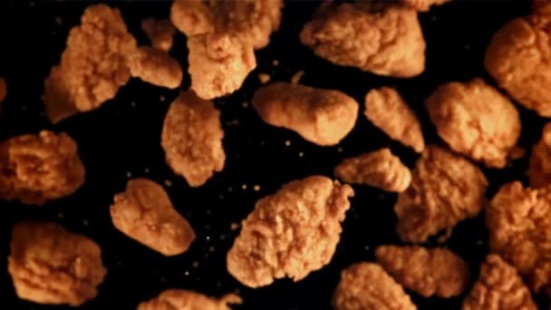 Nuggets Fly Filmed Slow Motion 1000 Fps High Quality Fullhd — Stock Video