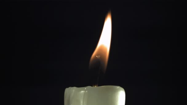Burning Candle Filmed Slow Motion 1000 Fps High Quality Fullhd — Stock Video