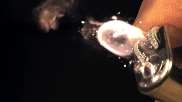 Спаржа Полум Від Запальнички Знімається Повільний Рух 1000 Високоякісні Fullhd — стокове відео