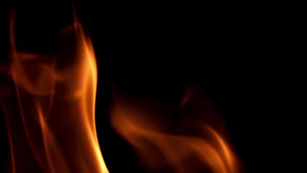 Flames Black Background Filmed Slow Motion 1000 Fps High Quality — Stock Video