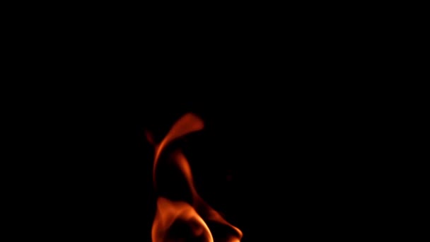 Flammen Auf Schwarzem Hintergrund Gefilmt Wird Zeitlupe 1000 Fps Hochwertiges — Stockvideo