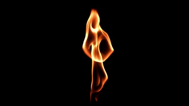 Lángok Fekete Háttérrel Felvétel Lassított Felvétel 1000 Fps Kiváló Minőségű — Stock videók