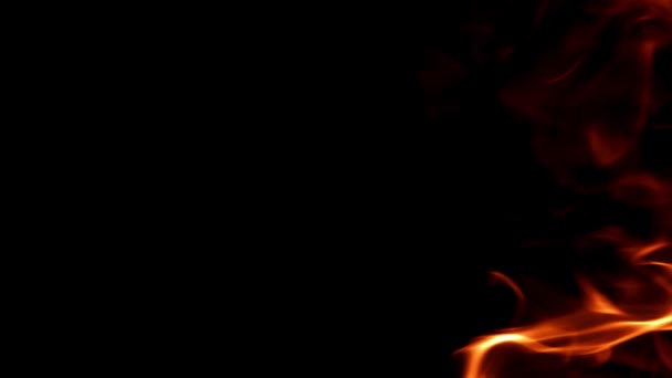 Полум Чорному Тлі Знімається Повільний Рух 1000 Високоякісні Fullhd Кадри — стокове відео