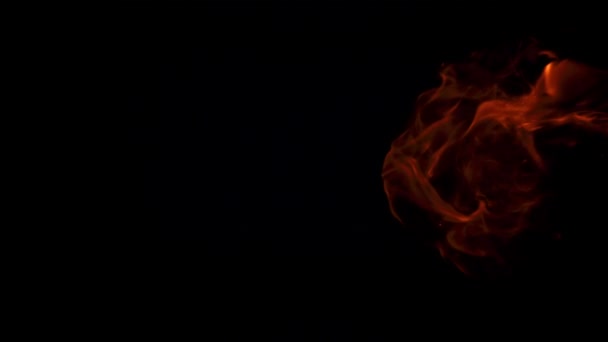 Пламя Черном Фоне Замедленная Съемка 1000 Кадров Секунду Высококачественные Fullhd — стоковое видео