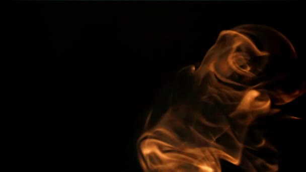 Flammes Sur Fond Noir Filmé Est Ralenti 1000 Ips Des — Video