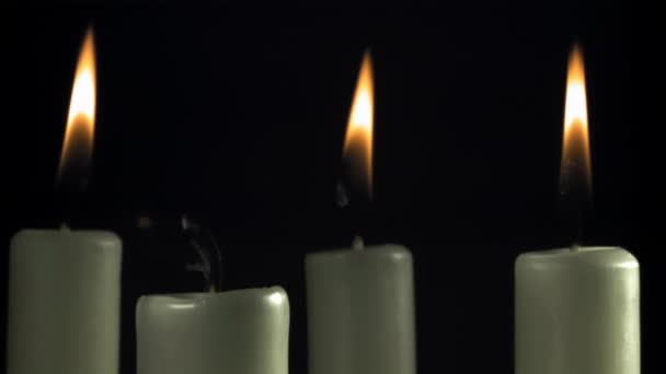 Палаючі Свічки Знімається Повільний Рух 1000 Високоякісні Fullhd Кадри — стокове відео