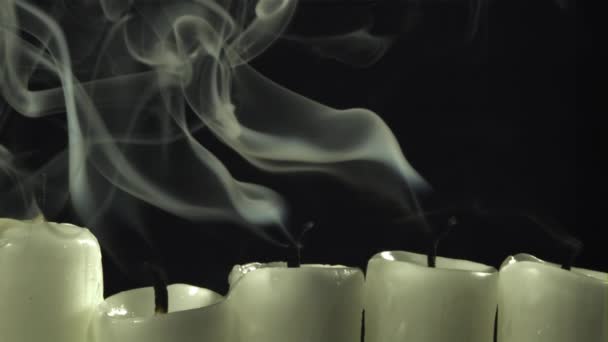 Erloschene Kerzen Mit Rauch Gefilmt Wird Zeitlupe 1000 Fps Hochwertiges — Stockvideo