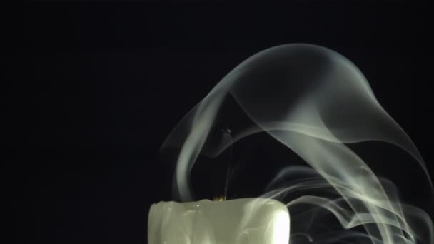Σβησμένο Κερί Καπνό Φιλμ Είναι Αργή Κίνηση 1000 Fps Υψηλής — Αρχείο Βίντεο