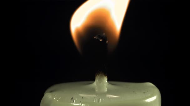 Brennende Kerze Gefilmt Wird Zeitlupe 1000 Fps Hochwertiges Fullhd Filmmaterial — Stockvideo