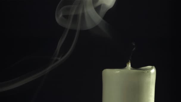 Kerze Mit Rauch Erloschen Gefilmt Wird Zeitlupe 1000 Fps Hochwertiges — Stockvideo