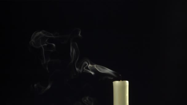 Kerze Mit Rauch Erloschen Gefilmt Wird Zeitlupe 1000 Fps Hochwertiges — Stockvideo