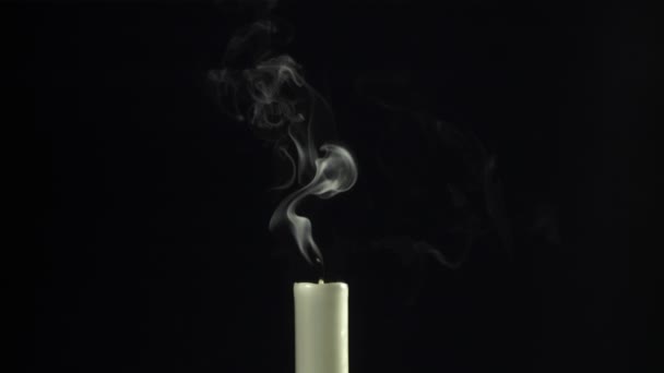 Wygasła Świeca Dymem Nagrywane Jest Spowolnienie 1000 Fps Wysokiej Jakości — Wideo stockowe
