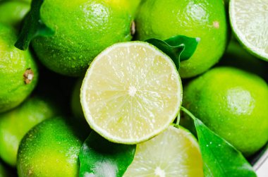 Taze limon. Makro atış. en üstteki görünüm