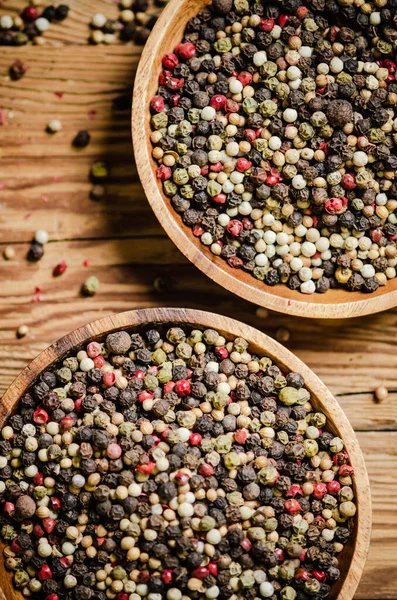 Peppercorn on a rustic background.