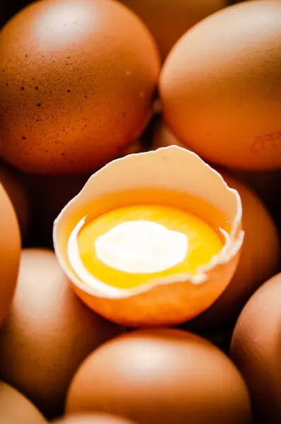 Свіжі Курячі Яйця Коробці Ліцензійні Стокові Фото