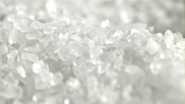 Fallender Salzkristall Gefilmt Mit Einer Hochgeschwindigkeitskamera Bei 1000 Fps Hochwertiges — Stockvideo
