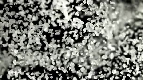 Garam Kristal Terbang Difilmkan Pada Kamera Berkecepatan Tinggi 1000 Fps — Stok Video