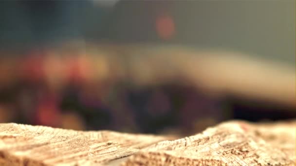 Пепперкорн Вылетает Деревянного Раствора Снято Высокоскоростную Камеру Скоростью 1000 Кадров — стоковое видео