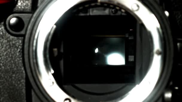 Slr Kamerasının Serbest Bırakma Mekanizması 1000 Fps Yüksek Hızlı Bir — Stok video