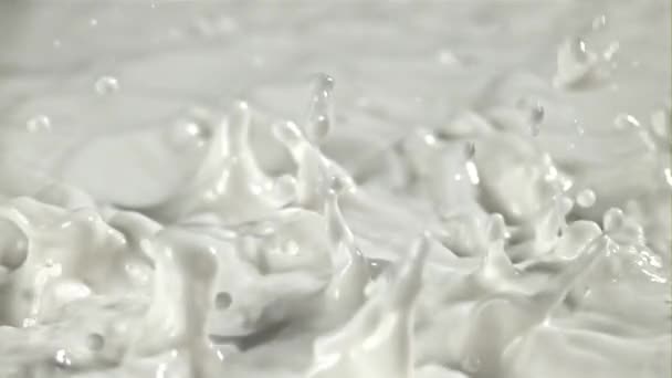 Φρέσκο Γάλα Πιτσιλιές Τραβήχτηκε Κάμερα Υψηλής Ταχύτητας Στα 1000 Fps — Αρχείο Βίντεο
