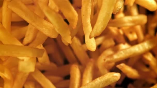 Patates Kızartması Uçar Düşer 1000 Fps Yüksek Hızlı Bir Kamerayla — Stok video