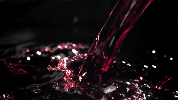 Kırmızı Şarap Sıçratır 1000 Fps Yüksek Hızlı Bir Kamerayla Çekildi — Stok video