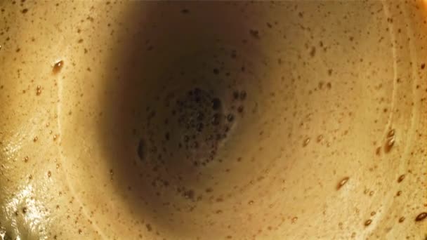 Piana Czarną Kawą Widok Góry Nagranie Szybkiej Kamerze Prędkością 1000 — Wideo stockowe