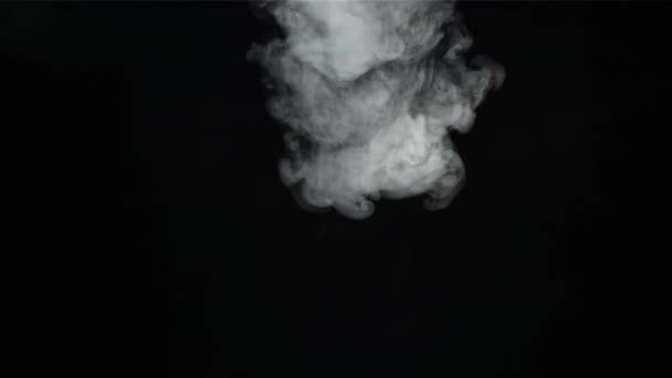 Rauch Auf Schwarzem Hintergrund Gefilmt Mit Einer Hochgeschwindigkeitskamera Bei 1000 — Stockvideo