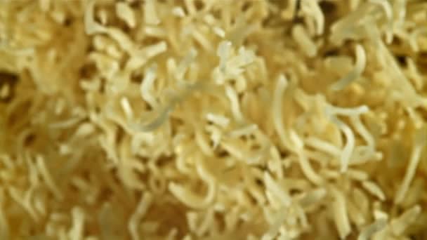 Paramparça Peynir Uçuyor 1000 Fps Yüksek Hızlı Bir Kamerayla Çekildi — Stok video