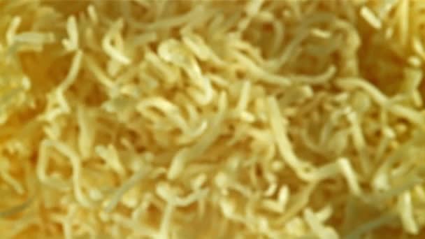 Shredded Cheese Flies Filmed High Speed Camera 1000 Fps High — Stock Video