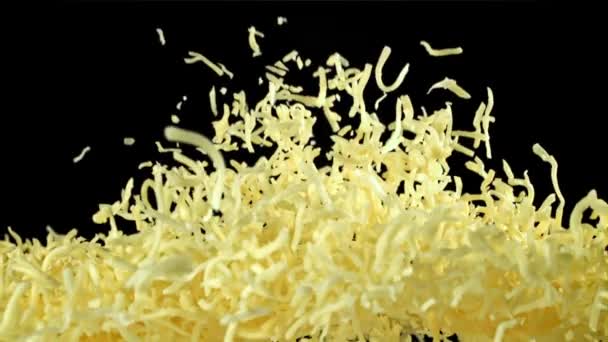 Rendelenmiş Peynir Yukarı Uçar Düşer 1000 Fps Yüksek Hızlı Bir — Stok video