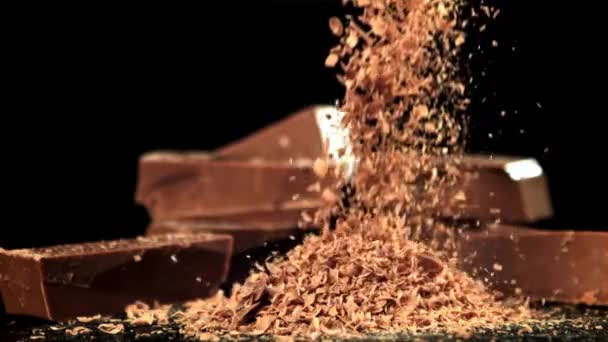 Căderea Ciocolatei Rasă Filmat Cameră Mare Viteză 1000 Cps Înregistrare — Videoclip de stoc