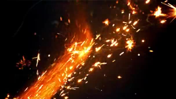 Φωτεινές Φλόγες Σπίθες Τραβήχτηκε Κάμερα Υψηλής Ταχύτητας Στα 1000 Fps — Αρχείο Βίντεο