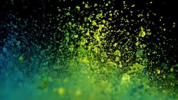 Esplosione Super Rallentata Polvere Colore Girato Una Telecamera Alta Velocità — Video Stock