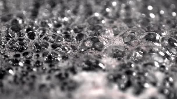 Luftbubblor Med Superlångsam Rörelse Makro Bakgrund Filmad Höghastighetskamera 1000 Fps — Stockvideo