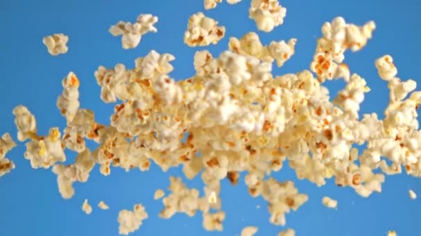 Super Slow Motion Popcorn Inspelning Höghastighetskamera 1000 Fps Högkvalitativ Fullhd — Stockvideo