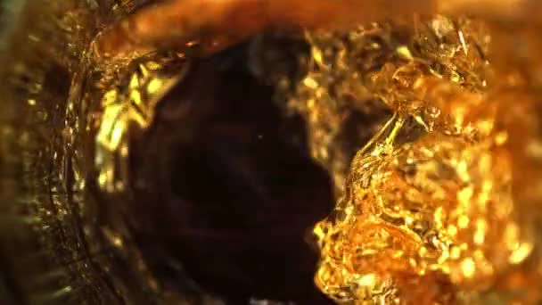 Super Slow Motion Fresh Beer Air Bubbles High Quality Fullhd — Stock Video