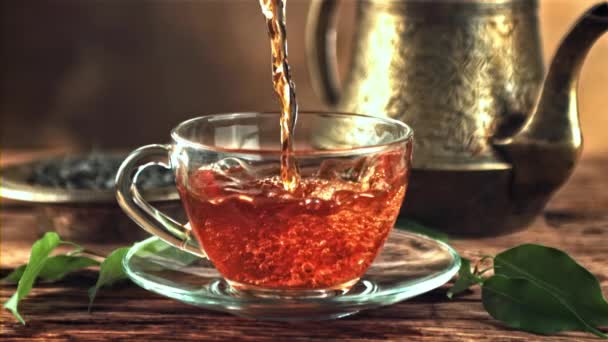 Egy Szuper Lassított Felvételű Tea Légbuborékokból Kiváló Minőségű Fullhd Felvételek — Stock videók