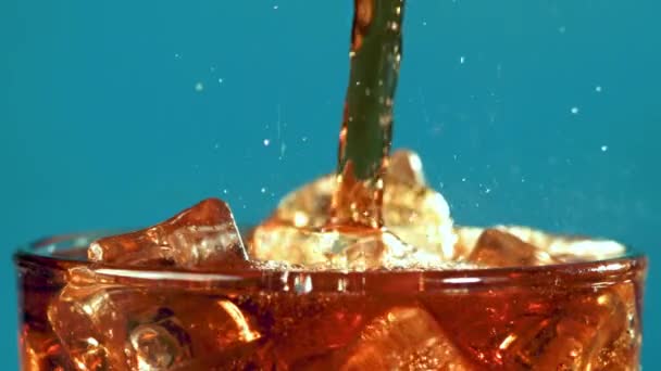 Super Slow Motion Cola Drink High Quality Fullhd Footage — Stock Video