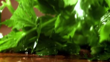 Süper yavaş çekimde taze kereviz. Yüksek kaliteli FullHD görüntüler
