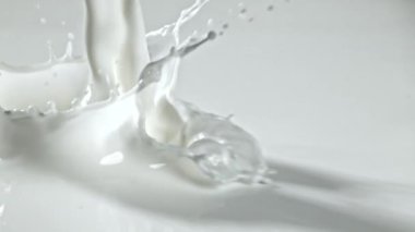 Süper yavaş çekim taze süt. Yüksek kaliteli FullHD görüntüler