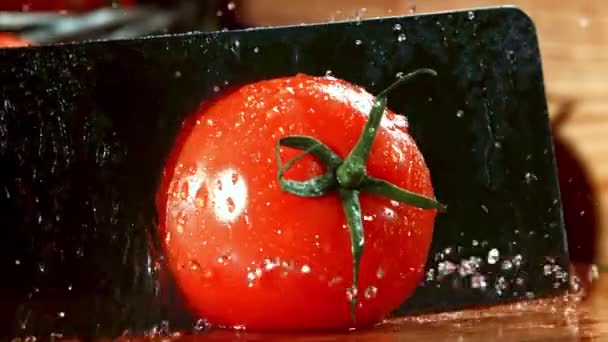Super Powolne Świeże Pomidory Wysokiej Jakości Materiał Filmowy Fullhd — Wideo stockowe