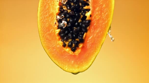 Super Slow Motion Verse Papaya Hoge Kwaliteit Fullhd Beeldmateriaal — Stockvideo