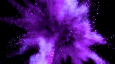 Renk tozunun süper yavaş çekim patlaması. Yüksek kaliteli FullHD görüntüler
