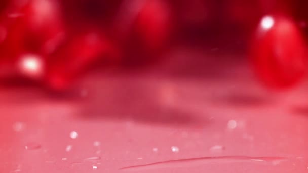 Super Slow Motion Pomegranate Seeds High Quality Fullhd Footage — Stockvideo